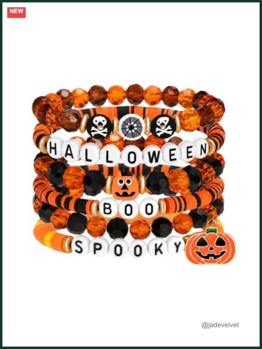 Halloween Stretch Bracelets Stackable Polymer Clay Beaded Party Jewelry